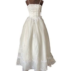 🤍 BALL GOWNS WHITE BEIGE DRESS/ # 008
